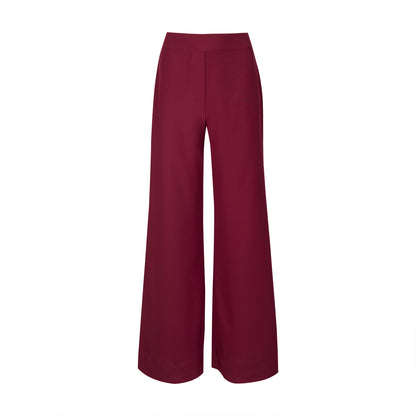 Wide Flare Burgundy Pants