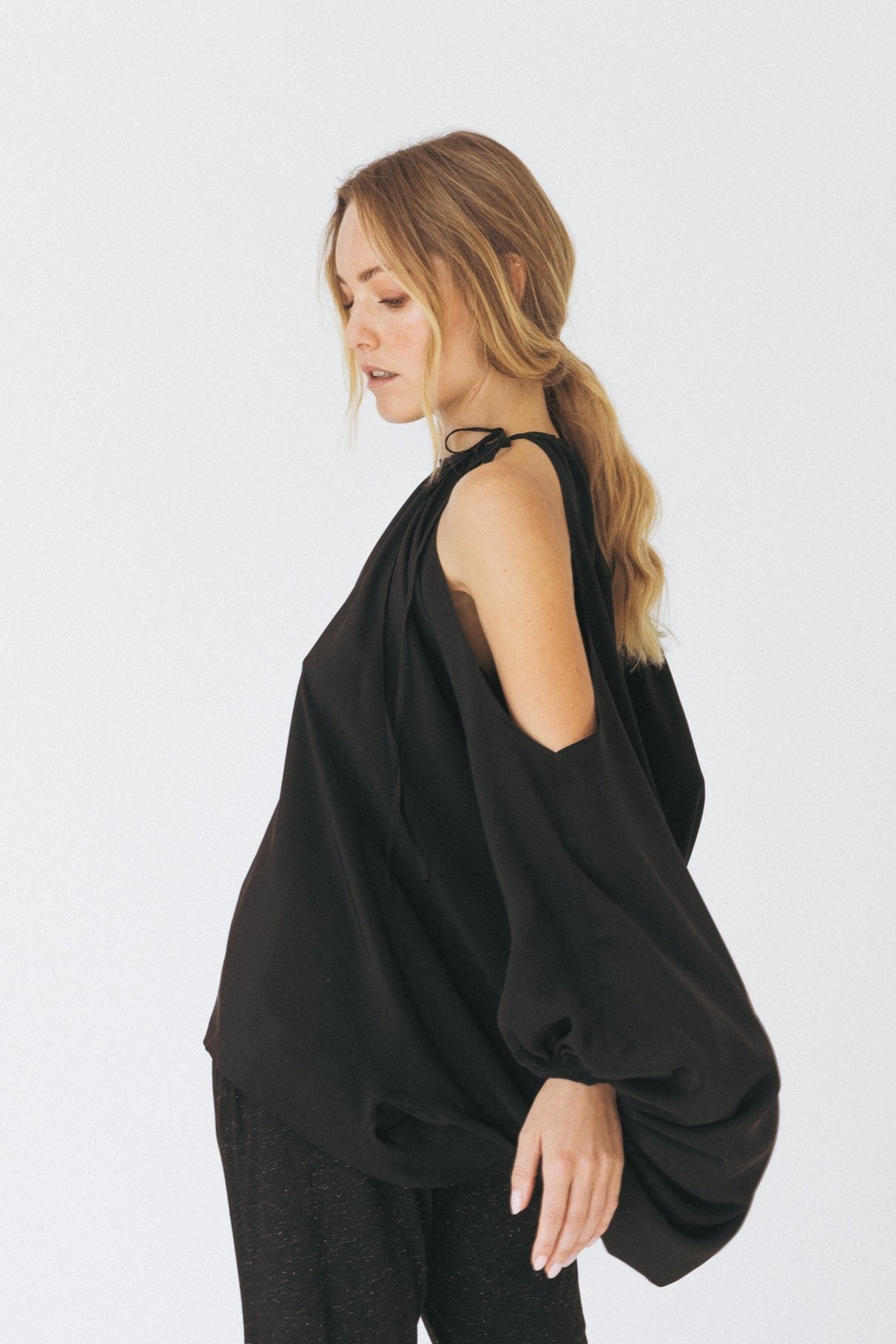 Batwing Sleeves Silk Blouse