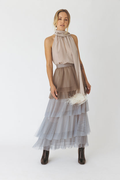 Ruffled Dust Tulle Skirt