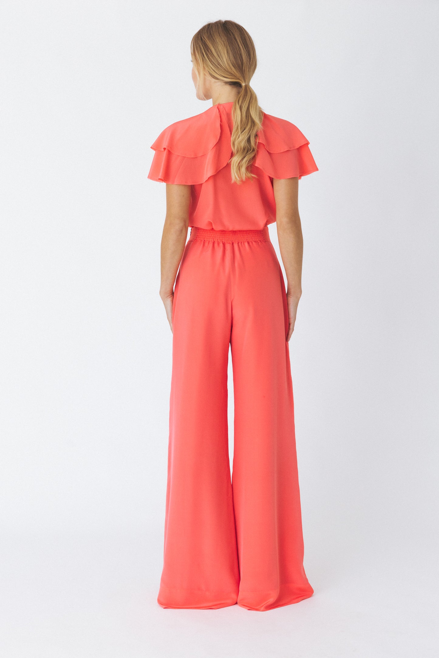 Crepe de Chine Orange Pants