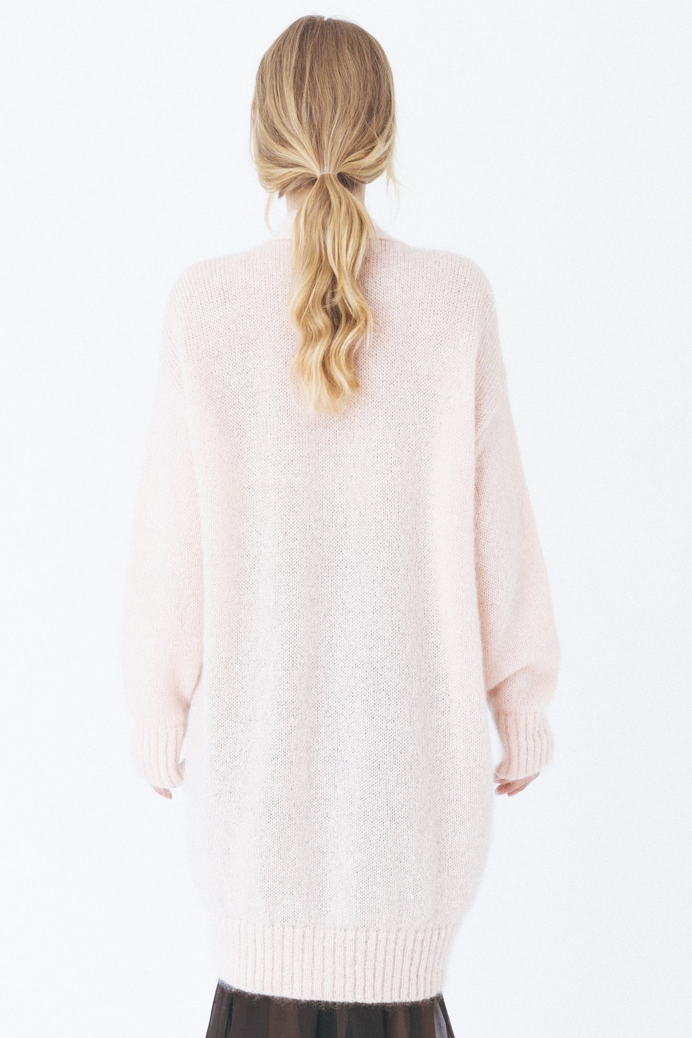 Oversized Rose Mohair-Blend Cardigan