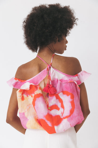 Cold-Shoulder Floral Top