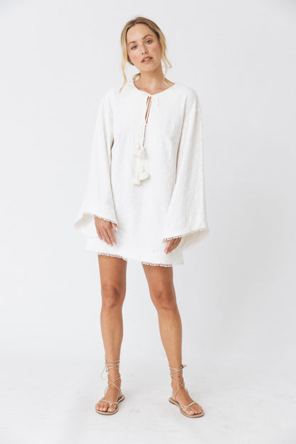 Cotton Terry Jacquard Poncho