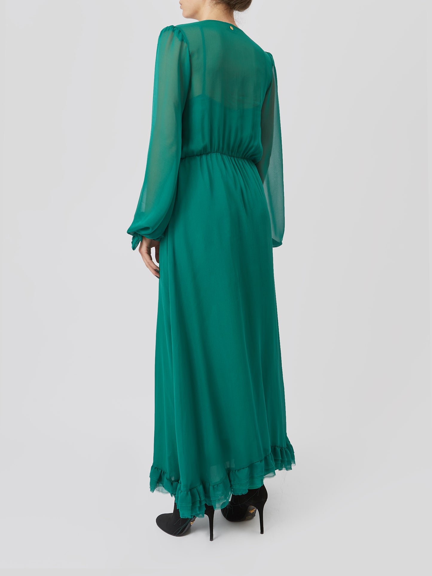 Ruffled Green Maxi Dress